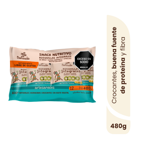 Rosquilla de Arroz con Spirulina x12 - Naturela 480g