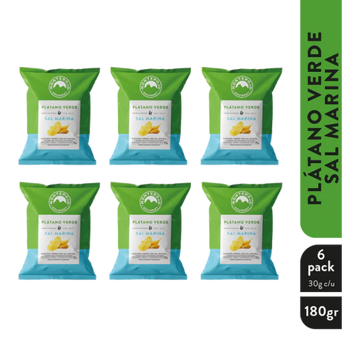Six Pack Platanos Verdes Sal Marina MONTEROJO 180g