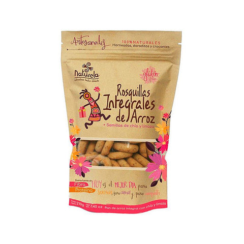 Rosquillas Integrales de Arroz Chia Linaza - Naturela 210g.
