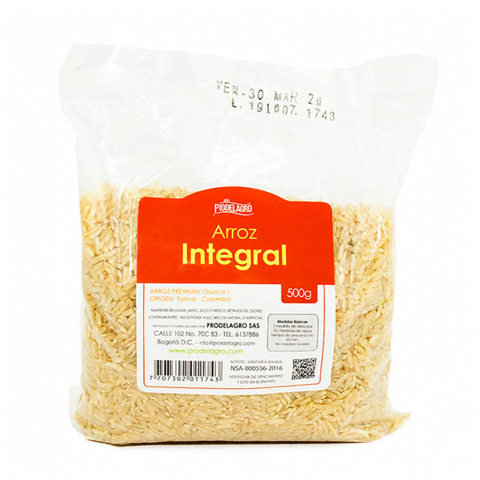 Arroz Integral - Prodelagro 500g.