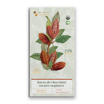 Barra Chocolate 75% Orgánico - Ancestral 80g