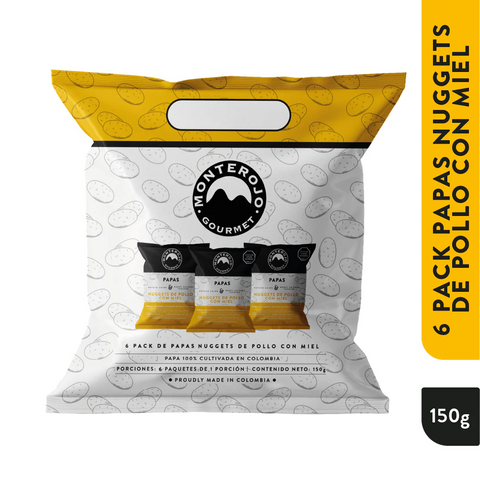 Six Pack Papas Pollo Miel - Monterojo 150g