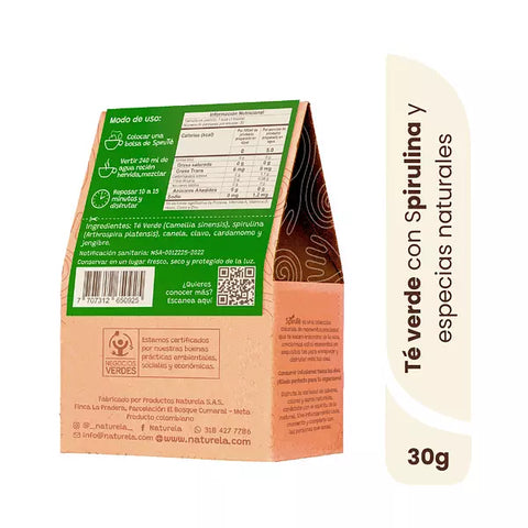 Té Verde Spirulina Spirute x20 - Naturela 30g