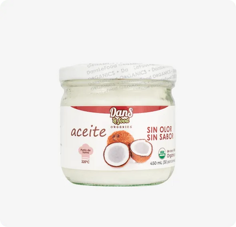 Aceite de Coco Orgánico Sin Olor Sin Sabor - Dans Le Food 450ml