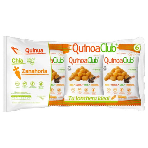 Snack de Maíz, Quinua y Zanahoria x6 - QuinoaClub 72g