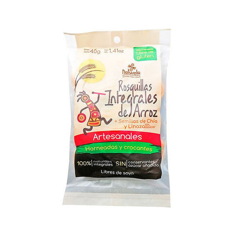 Rosquilla de Arroz Integral Chia y Linaza x12 - Naturela 480g.