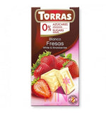 Tableta Chocolate Blanco Fresa - Torras 75g.