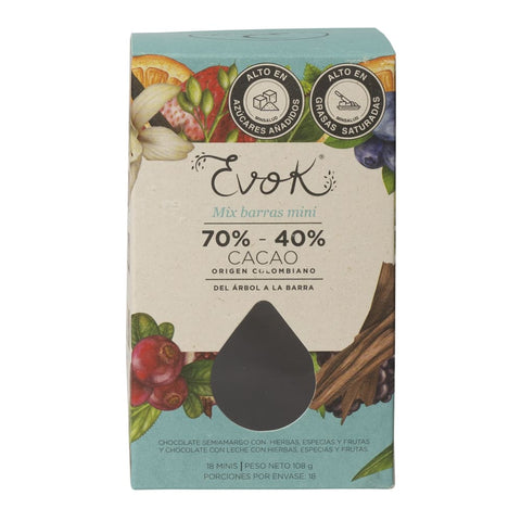 Mini Chocolates 70% -82% Cacao - Evok 108g